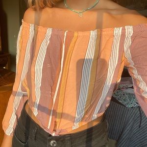 Off the shoulder striped top